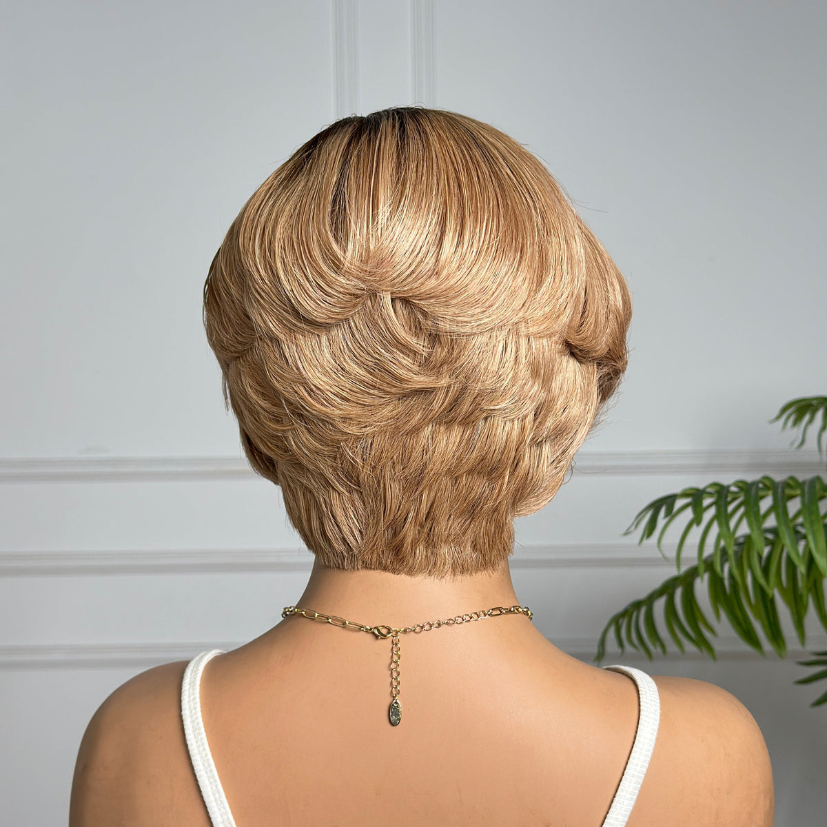 TB#27 Color Short Pixie Cut T part Frontal Lace Wig