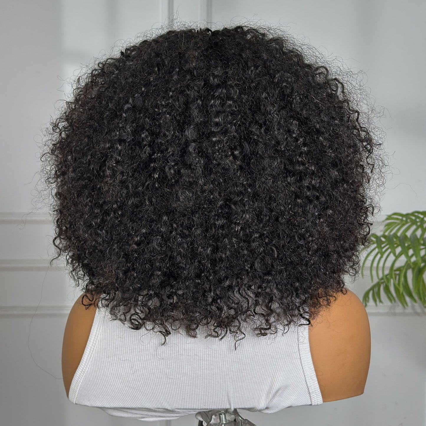 Customize Wigs Fringe Burmese Curl Natural Black