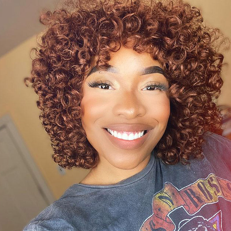 Luscious Bubble Curly Wig With Bangs