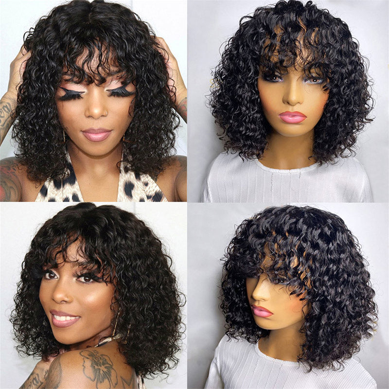 Hot Beauty Hair Bob Wig With Bang Water Wave
