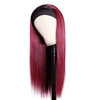 Hot Beauty Hair Burgundy Headband Wig With Dark Root Straight(Get Free Headband Set)
