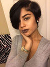 Hot Beauty Hair Short Pixie Cut Frontal Lace Wig Natural Black