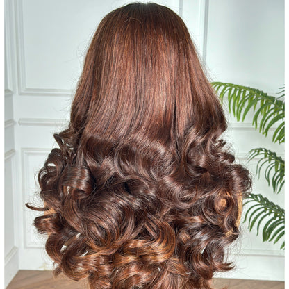 TB4 Color SDD bouncy 5x5 HD Closure Wig-Hot Perm-Long-Lasting Curls
