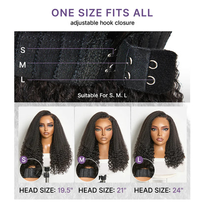 Dual Curl-KKS and Waterwave mix curl 20inch 5*5 closure HD lace Glueless Wig Pre Cut Lace