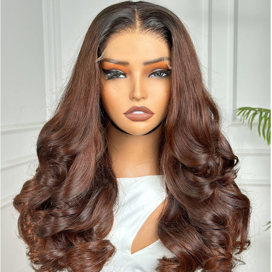TB4 Color SDD bouncy 5x5 HD Closure Wig-Hot Perm-Long-Lasting Curls