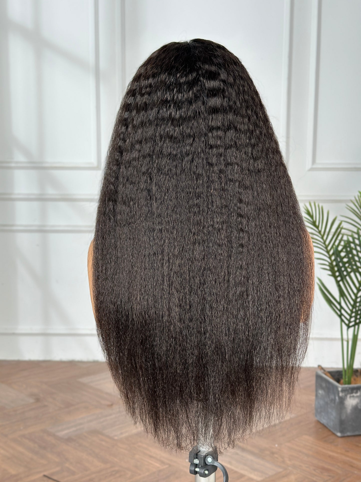 LuxRoot Hairline Wig-Kinky Straight 5*5 Closure HD lace 20 inch Natrual Black Color