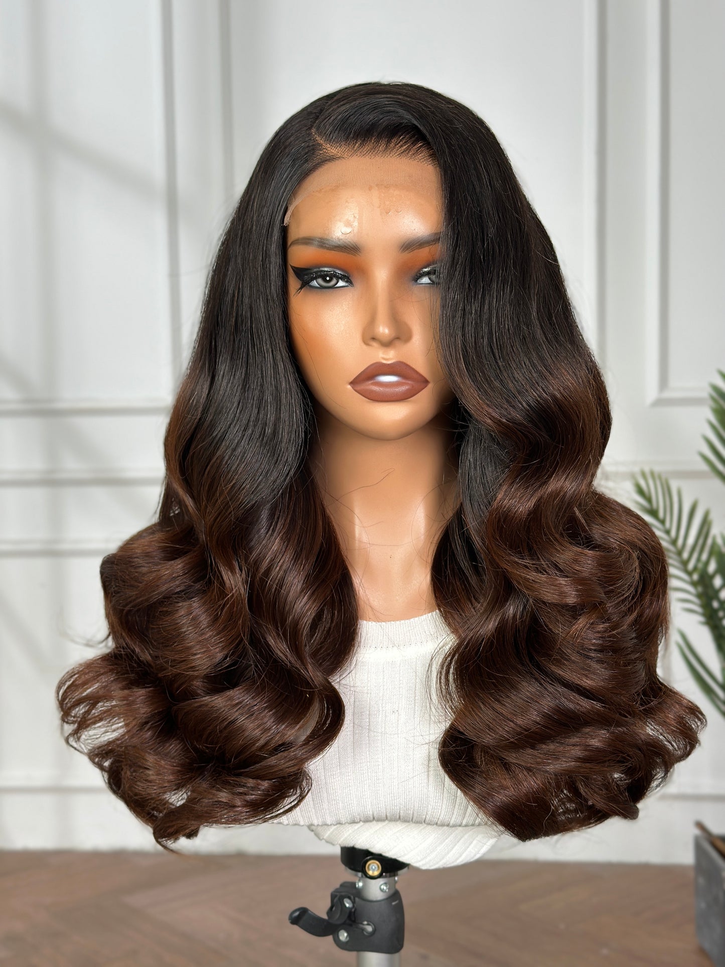 Premium Super double Drown Loose Wave Bouncy 5*5 Closure HD Lace 18 inch Brown Color