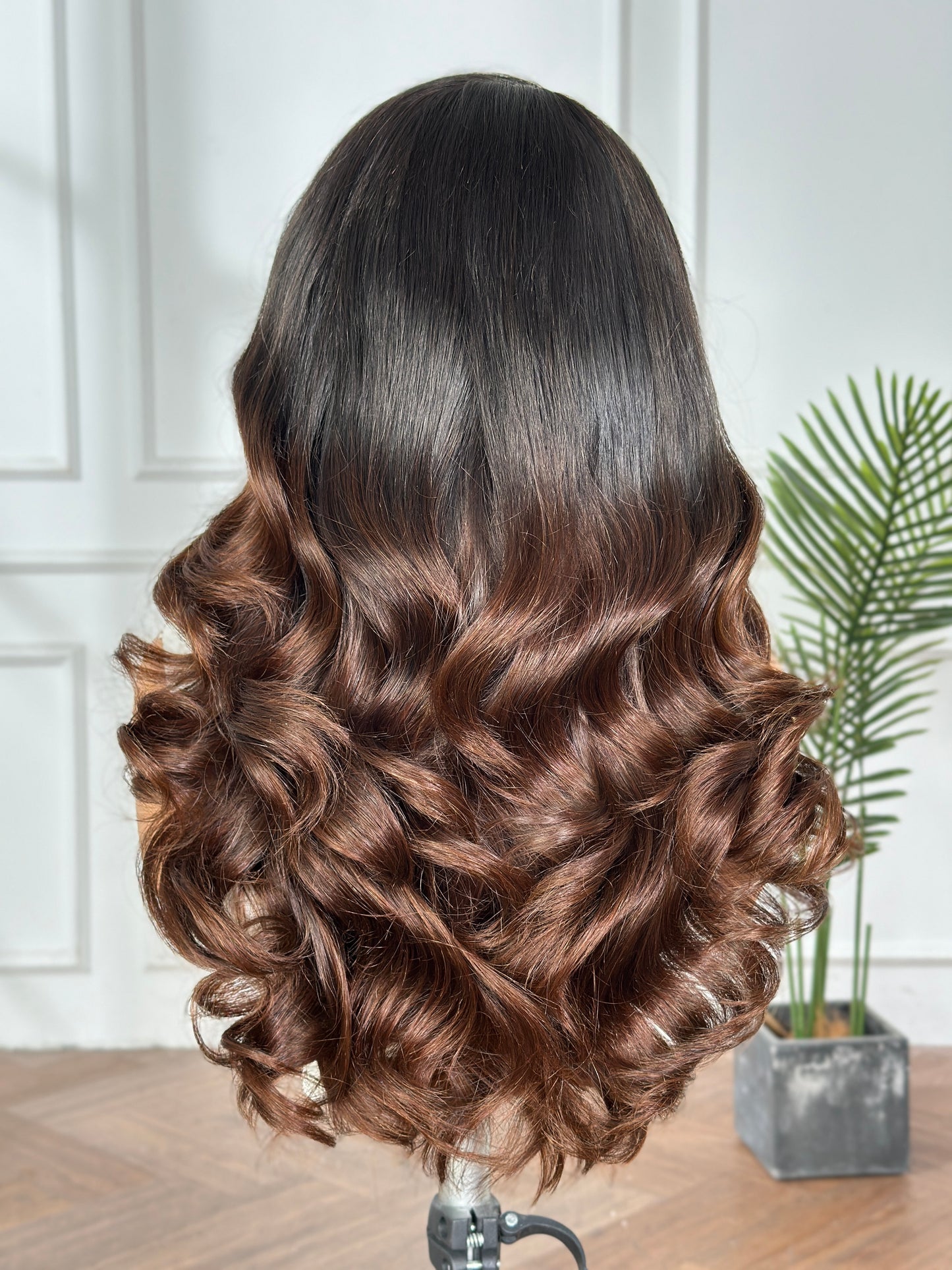 Premium Super double Drown Loose Wave Bouncy 5*5 Closure HD Lace 18 inch Brown Color