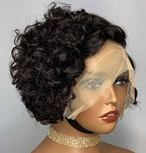 99J And Natural Black Bouncy Cury T Frontal Short Wig