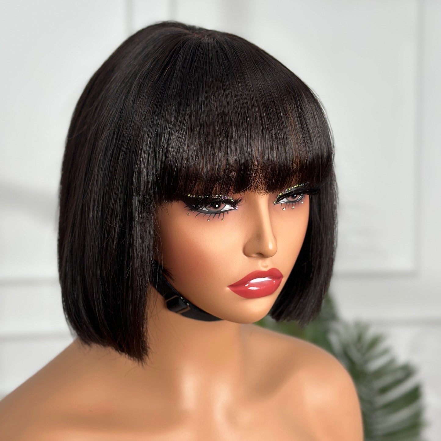 Bone Straight Natural Color With TB4 Color Top Bob Wig With Bangs