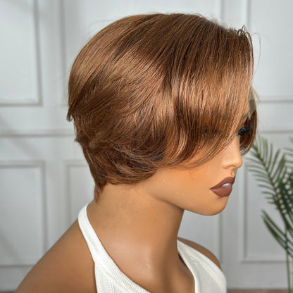 #4 Color Small closure Pixie Cut Wig