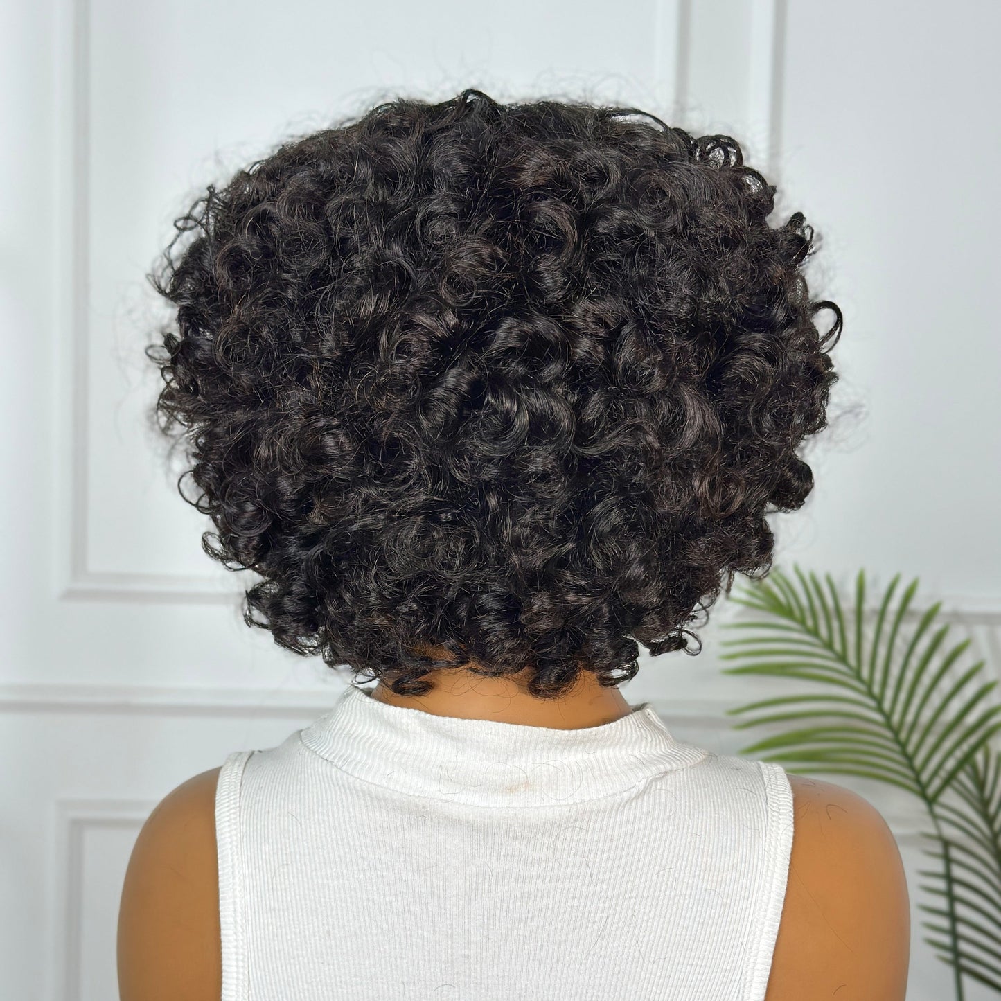 Natural Black Silky Headband Rose Curl Wig