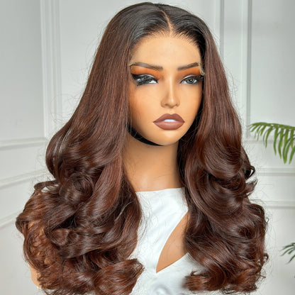 TB4 Color SDD bouncy 5x5 HD Closure Wig-Hot Perm-Long-Lasting Curls
