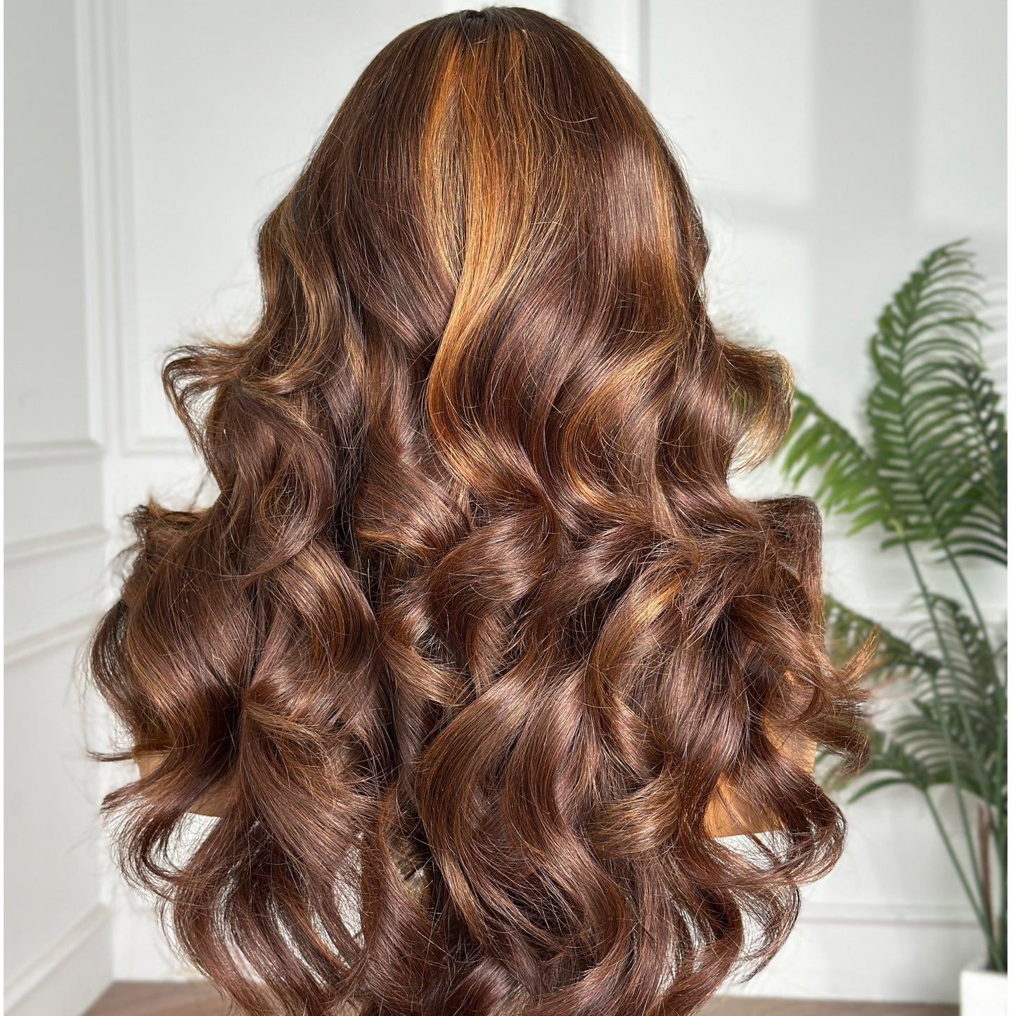 Highlight Brown Layer Bouncy 4×4 Closure Wig