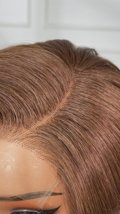 Pixie Cut Pro Wig-Layer Cutting Pixie Mni T lace 6 inch Brown Color