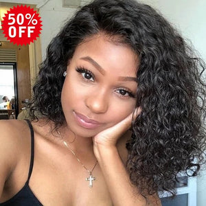Hot Beauty Hair Glueless Frontal Lace Wig Deep Wave Pre Plucked