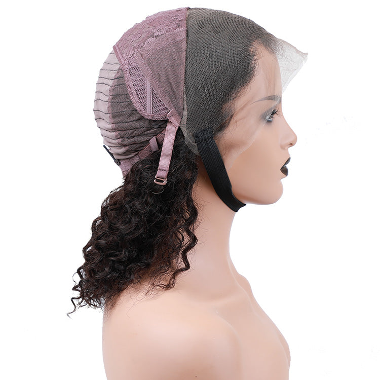 Hot Beauty Hair Glueless Frontal Lace Wig Deep Wave Pre Plucked
