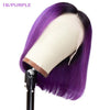Hot Beauty Hair 1B/Purple Frontal Lace Bob Wig