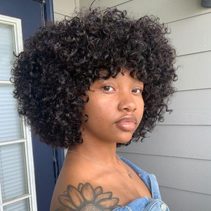 Super Volume Bang Wig With Afro Look