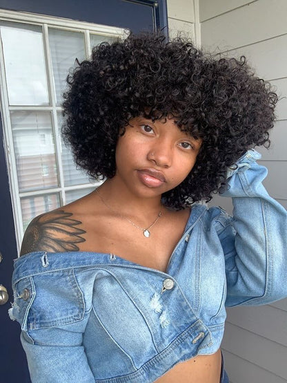 Super Volume Bang Wig With Afro Look