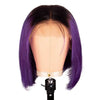 Hot Beauty Hair 1B/Purple Frontal Lace Bob Wig