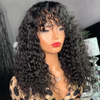 Stunning Vrigin Hair Deep Wave Wig With Air Bangs