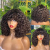 High Density Messy Curly  Wig With Bang