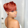 Fabulous Paprika Color Short Pixie Cut T part Frontal Lace Wig