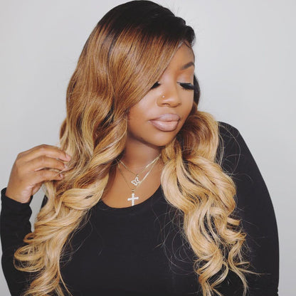 Ombre Color High Density Frontal Lace Wig Loose Wave