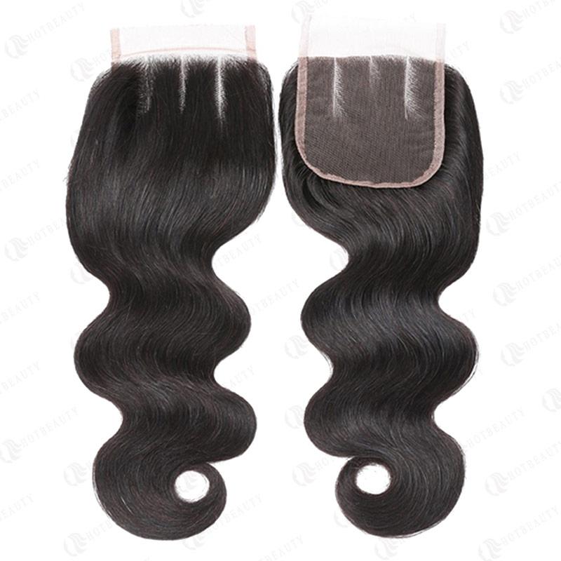 100% Virgin Human Hair 4*4 Lace Closure Body Wave