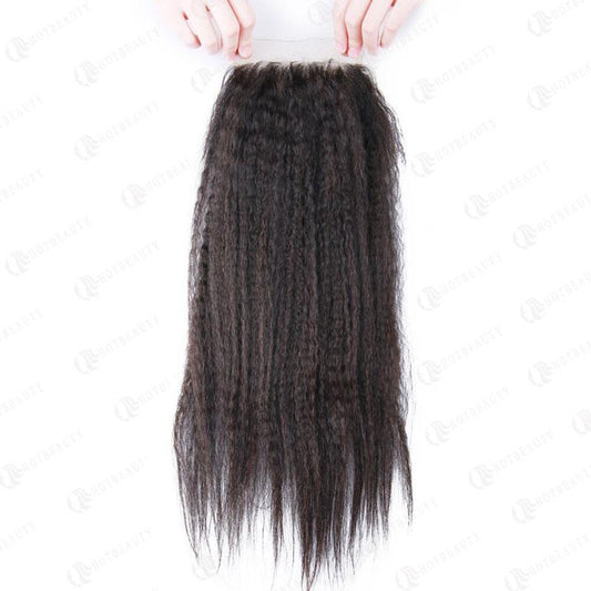 100% Human Virgin Hair 4*4 Lace Closure Kinky Straight