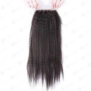 100% Human Virgin Hair 4*4 Lace Closure Kinky Straight