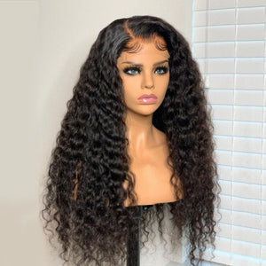 Transparent Swiss HD Lace 5x5 Closure Deep Wave Lace Wig