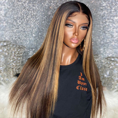 Transparent Swiss HD Lace 5x5 Closure Highlight Straight Lace Wig