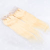 613 Blonde Straight Virgin Human Hair 4x4 Lace Closure Free Part