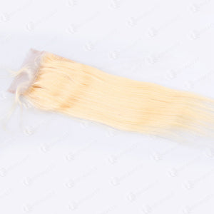 613 Blonde Straight Virgin Human Hair 4x4 Lace Closure Free Part