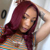 Hot Beauty Hair Burgundy Color Glueless Closure Lace Wig