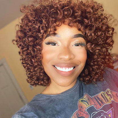 Luscious Bubble Curly Wig With Bangs