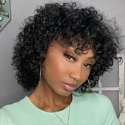 Luscious Bubble Curly Wig With Bangs