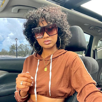 Luscious Bubble Curly Wig With Bangs