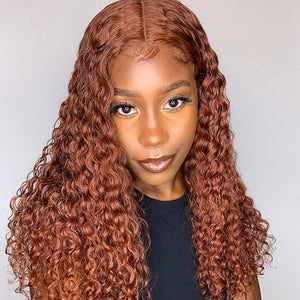 Hot Beauty Hair Cinnamon Brown Color 180% Density Compact frontal Lace Wig