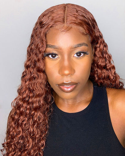 Hot Beauty Hair Cinnamon Brown Color 180% Density Compact frontal Lace Wig