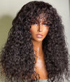 Stunning Virgin Hair Deep Wave Wig With Air Bangs
