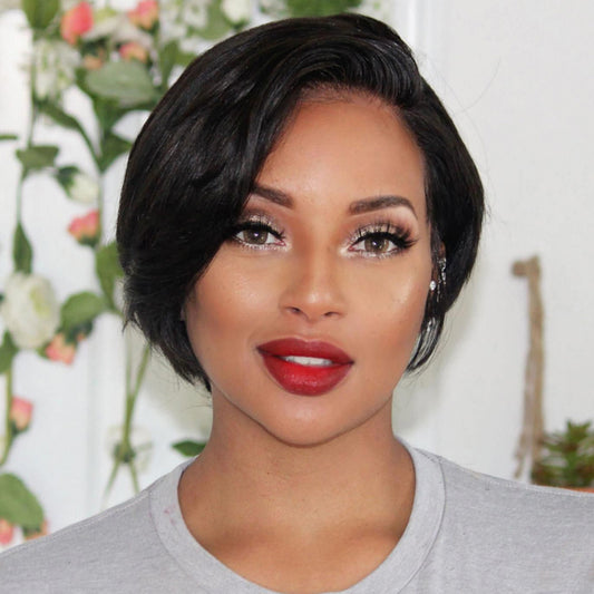 Short Pixie Cut Side Part Frontal Lace Wig