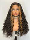 Graceful Blonde Highlights Ocean Wave 5x5 Undetectable Glueless Closure Wigs