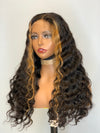 Graceful Blonde Highlights Ocean Wave 5x5 Undetectable Glueless Closure Wigs