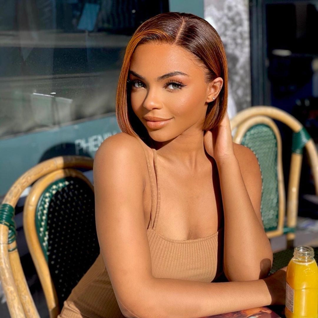 Blunt Cut Ombre Mandarin Brown T-Frontal Bob Wig
