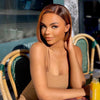 Blunt Cut Ombre Mandarin Brown T-Frontal Bob Wig