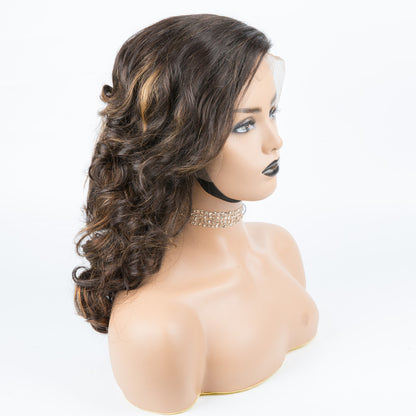 Hot Beauty Hair Mix Color Frontal Lace Wigs Jenny Curl