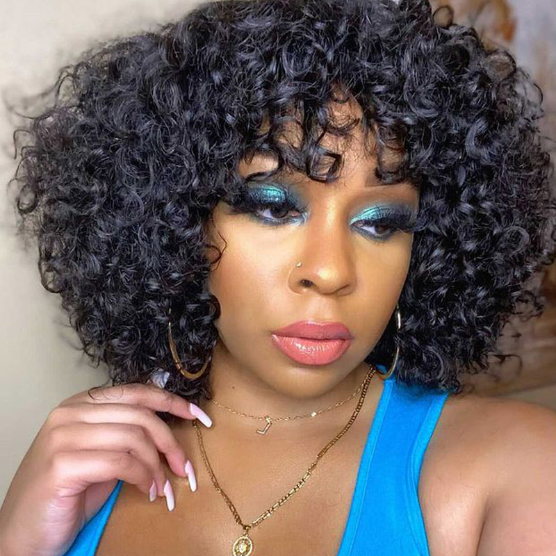 The Curly Shag Wig Style With Wispy Bang